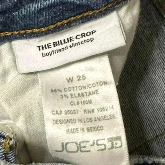 Joes Jeans The Billie Crop Slim Boyfriend Women’s Size 25 Blue Denim - Picture 6 of 7